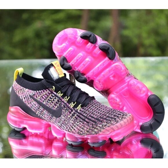 Nike Air VaporMax Flyknit 3 Black Multicolor Sneakers Size 7 Womens Shoes - Picture 5 of 16